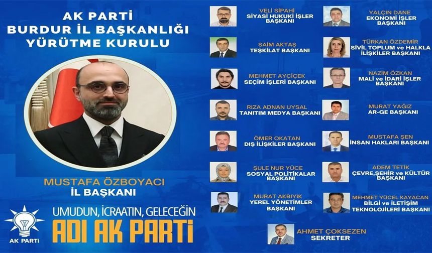 AK Parti Burdur il yönetiminde yürütme kurulu belirlendi