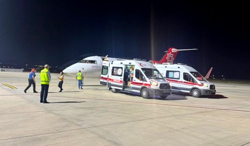 Gece yarısı ambulans uçakla hayat kurtaran müdahale