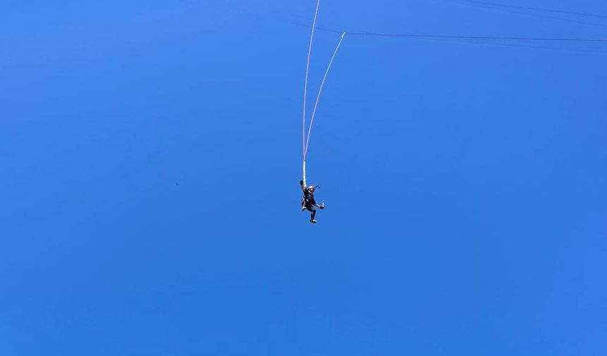 Güdül’de adrenalin tutkunları için rope jumping heyecanı başladı