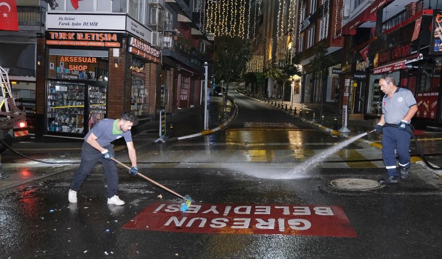 Giresun Gazi Caddesi tertemiz oldu
