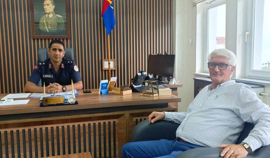 Vakfıkebir Jandarma İlçe Komutanlığına atanan Üstğm. Şengün’e BHA Temsilcisi Alp’ten ziyaret