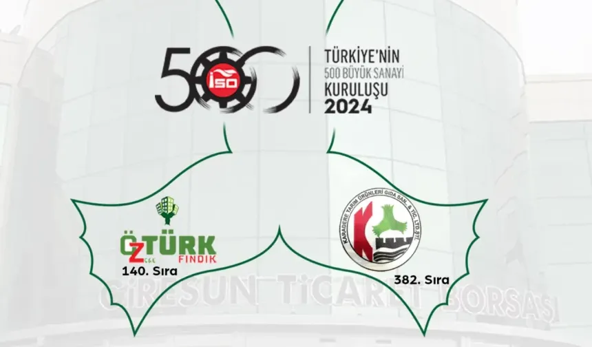 Giresun'un iki firması ISO ikinci 500 arasına girdi