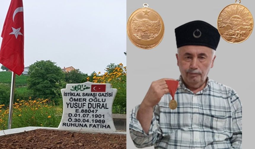 İstiklal Gazisinin 60 yıllık madalyası oğlunun ellerinde hayat buldu