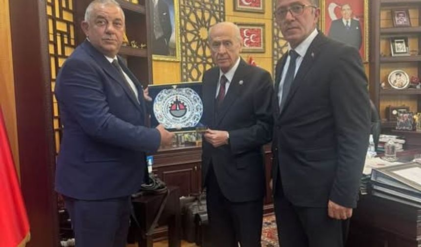 Düzce TSO Başkanı ile MHP İl Başkanı Bahçeli ile görüştü