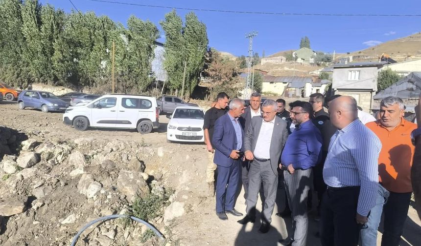 AK Parti Kars Milletvekili Adem Çalkın, Sarıkamış’ta taşkın kontrol tesislerini yerinde inceledi