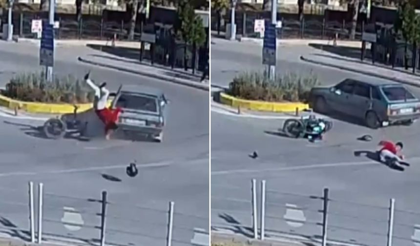 Amasya’da motosiklet havada takla attı: Sürücü yaralandı