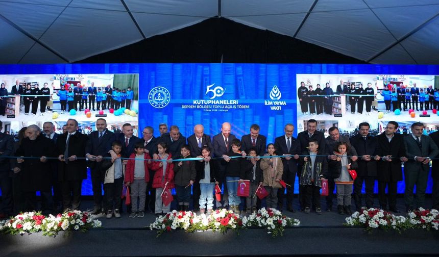Deprem Bölgesinde 50. Yıl Kütüphaneleri Açıldı