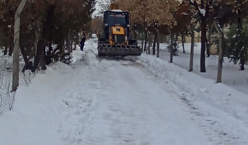 Eyyübiye'de sokak sokak kar temizliği