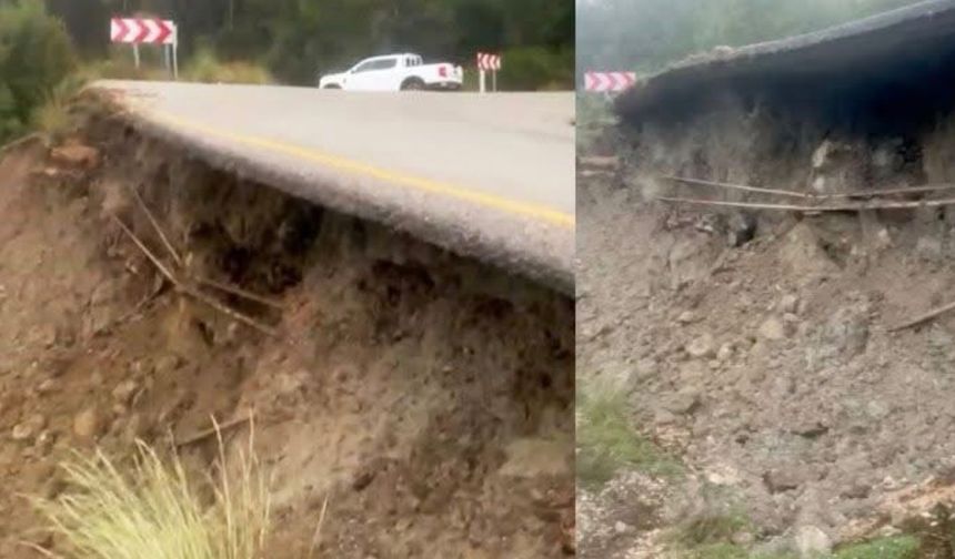 Çıralı’da heyelan: Yol tek şeride düştü, elektrikler kesildi