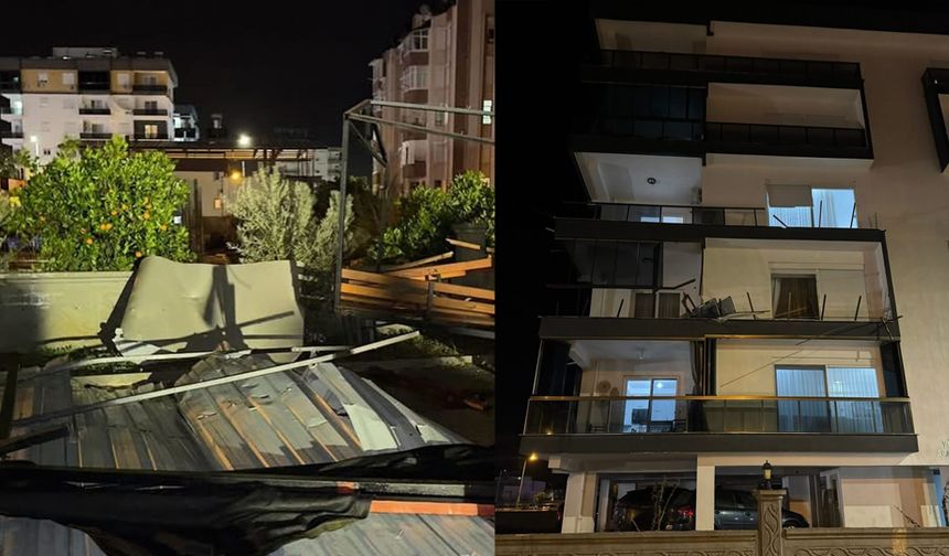 Finike’de geceyi fırtına vurdu