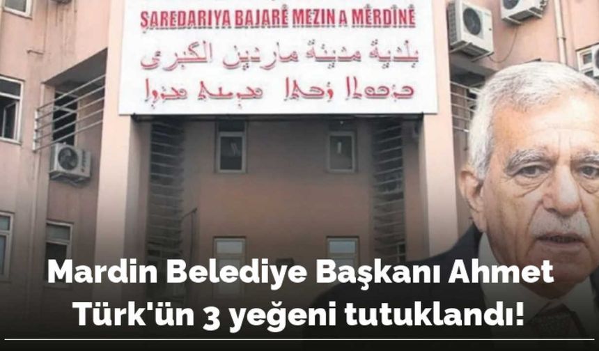 Mardin Belediye Başkanı Ahmet Türk'ün 3 yeğeni tutuklandı!